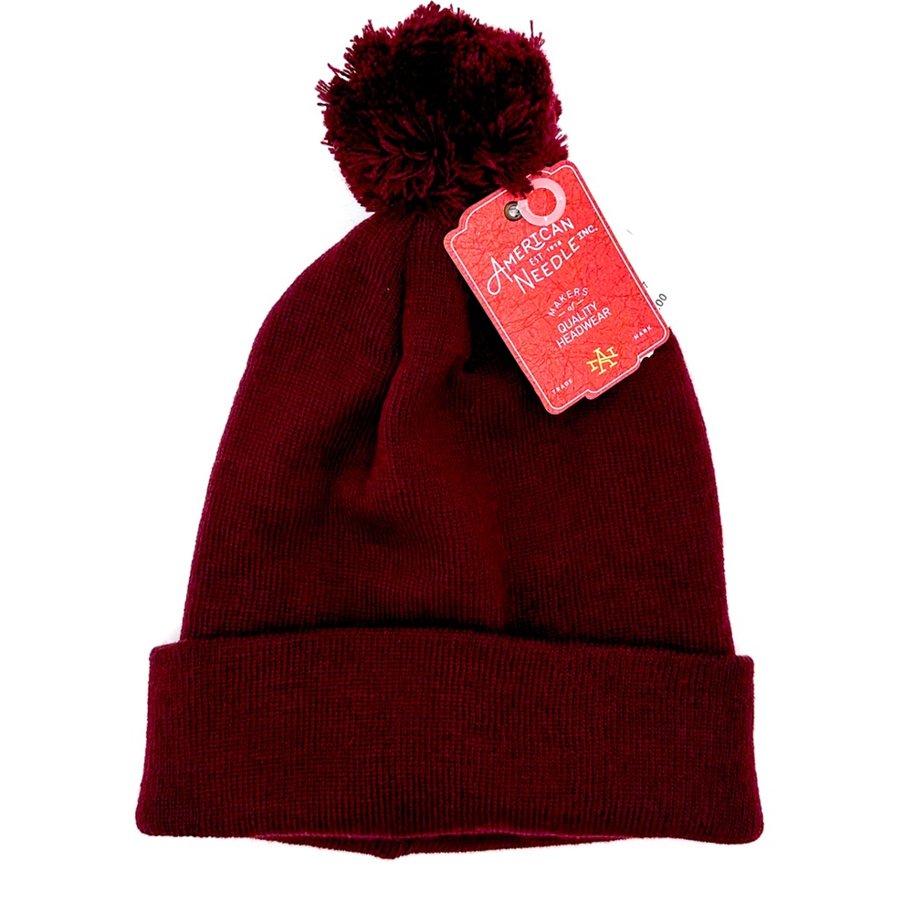 American Needle Maroon Pom Pom Winter Hat